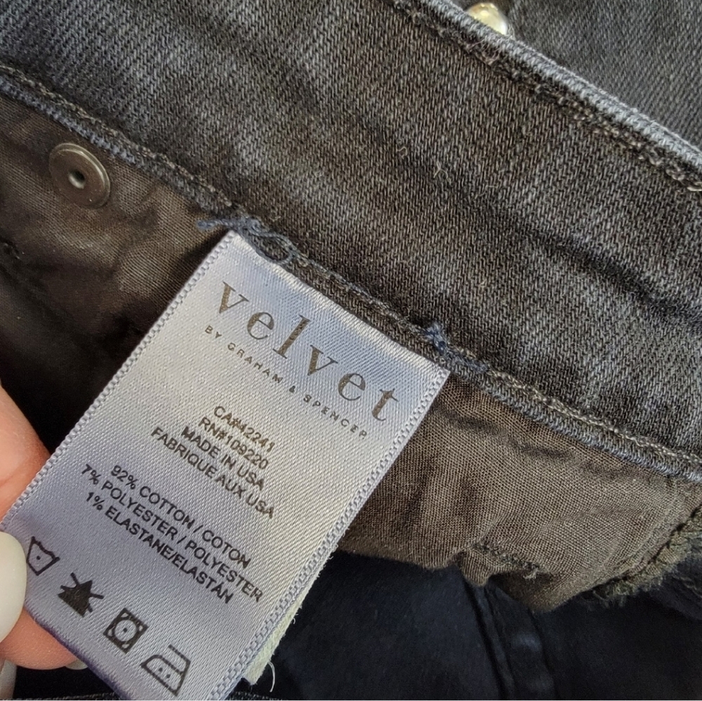 Velvet By Graham Spencer Milla Skinny With Studs Jeans Coal Color Size 24 - Picture 5 of 15